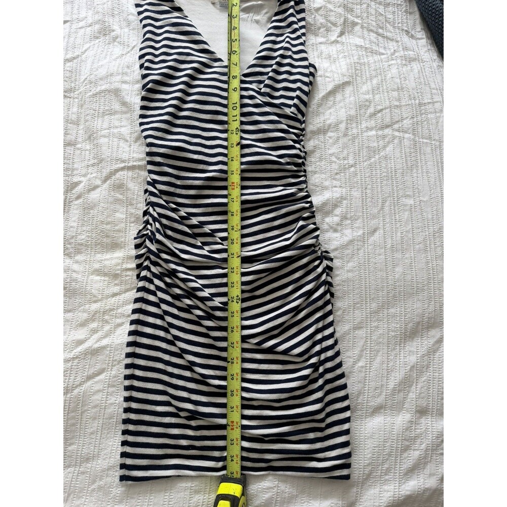 Boden Striped Stretch Sheath Dress Womens Size 12 Blue White Nautical Preppy